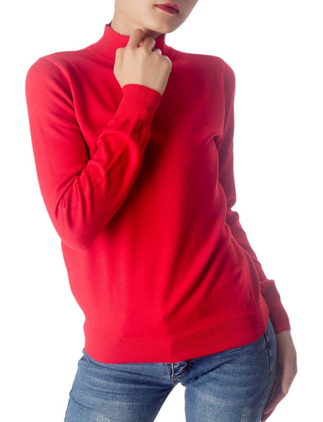 Women's Turtleneck Jumpers Long Sleeve Knitwear Tops Pullover Sweater