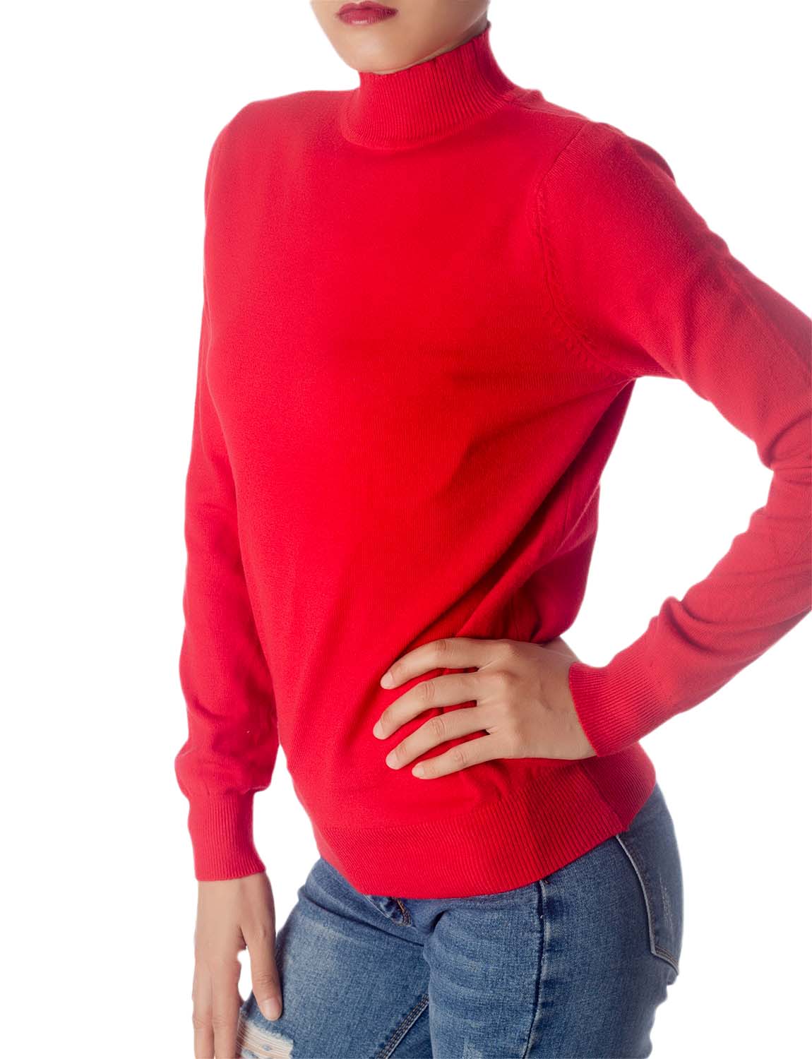 Women's Turtleneck Jumpers Long Sleeve Knitwear Tops Pullover Sweater