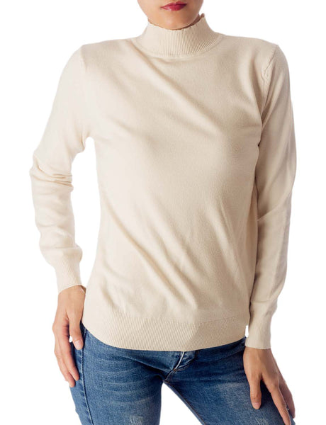 Women's Turtleneck Jumpers Long Sleeve Knitwear Tops Pullover Sweater