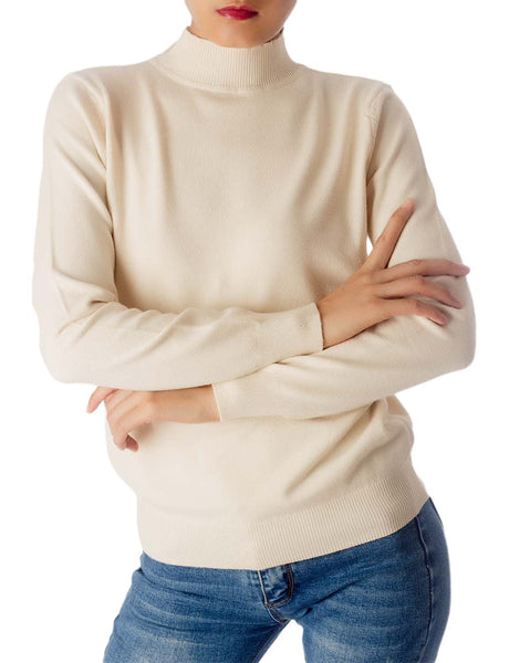 Women's Pullover Sweater Turtleneck Jumpers Women Cozy Smart Knitwear Tops