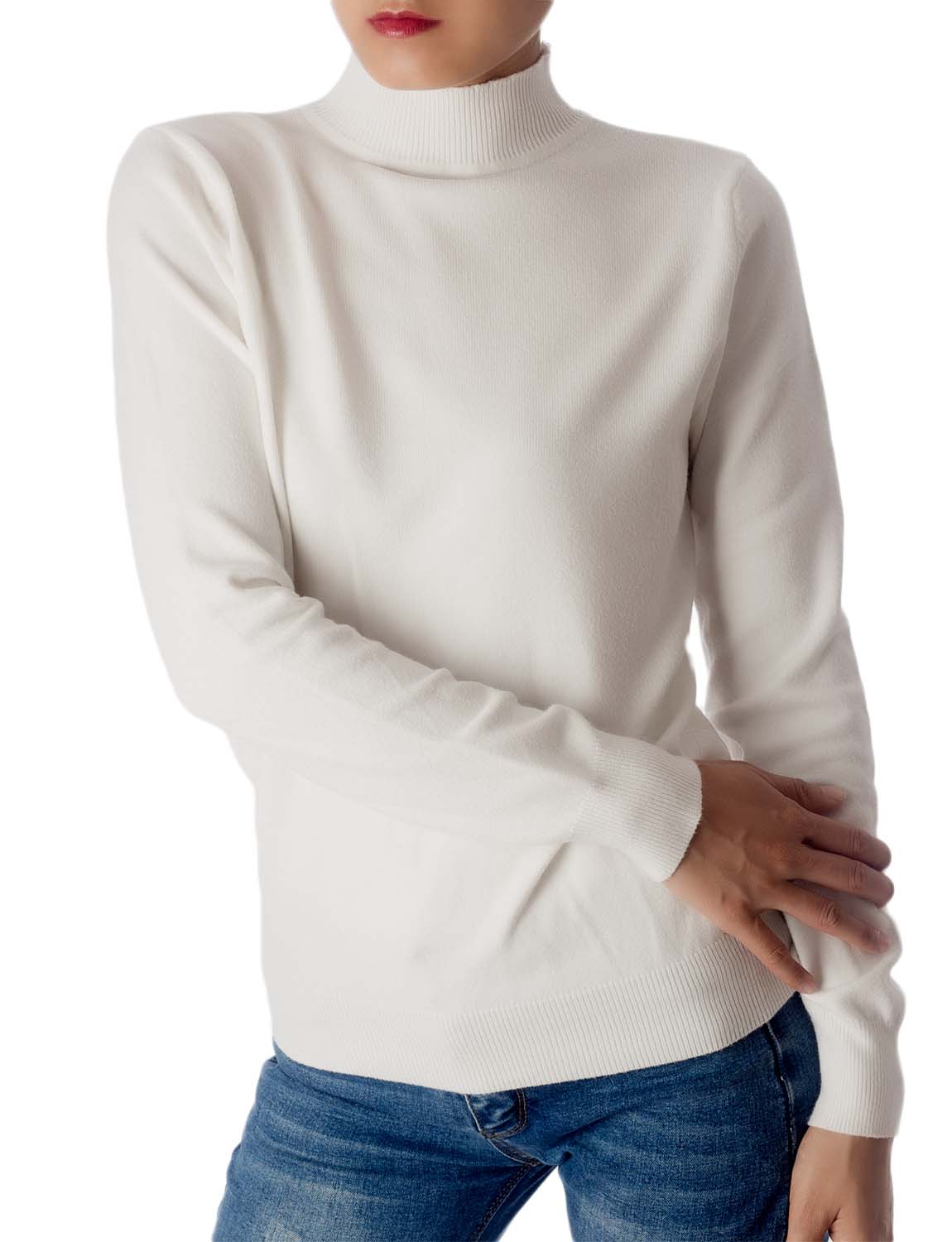 Women's Turtleneck Jumpers Long Sleeve Knitwear Tops Pullover Sweater