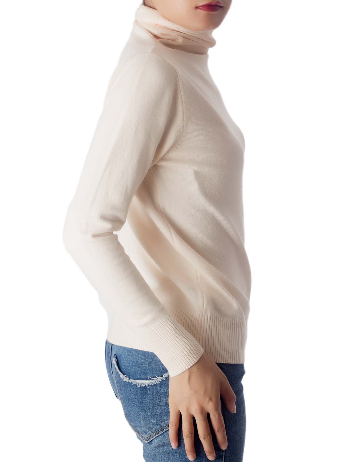 Women's Solid Color Lightweight Turtle Neck Tops Fashion Pullover Sweater