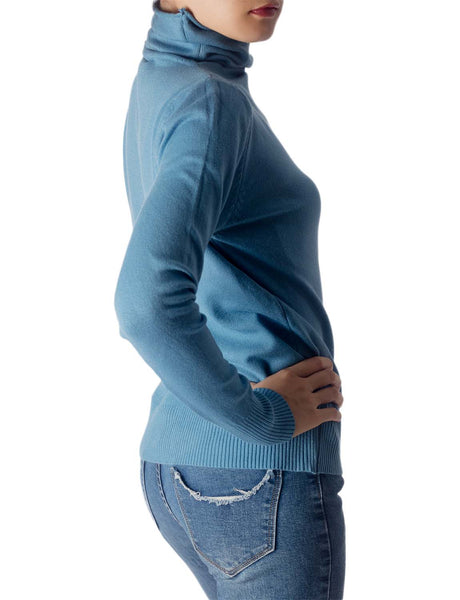 Women's Solid Color Lightweight Turtle Neck Tops Fashion Pullover Sweater