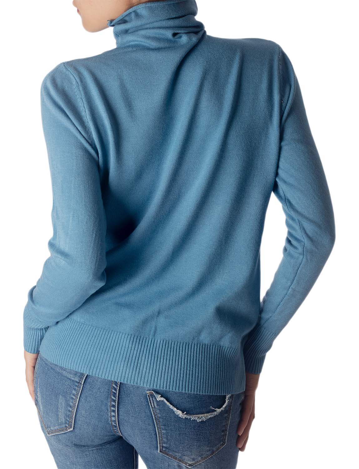 Women's Solid Color Lightweight Turtle Neck Tops Fashion Pullover Sweater