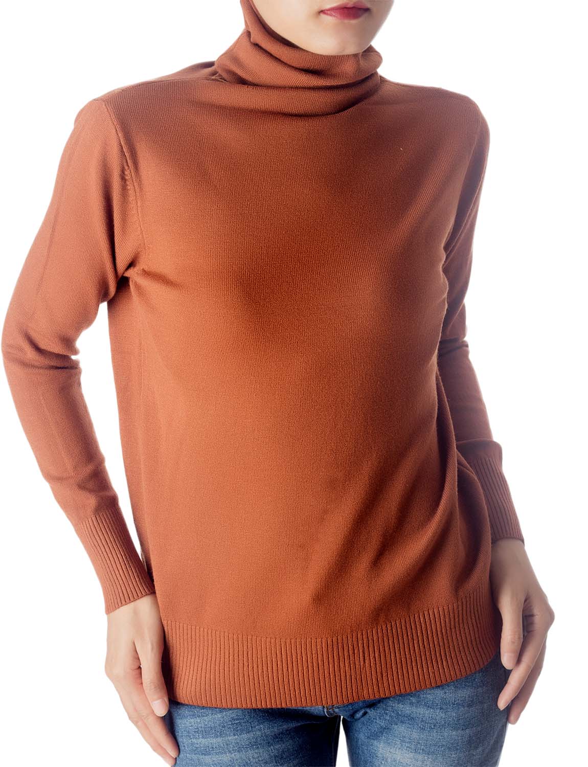 Women's Solid Color Lightweight Fashion Pullover Sweater Turtle Neck Tops