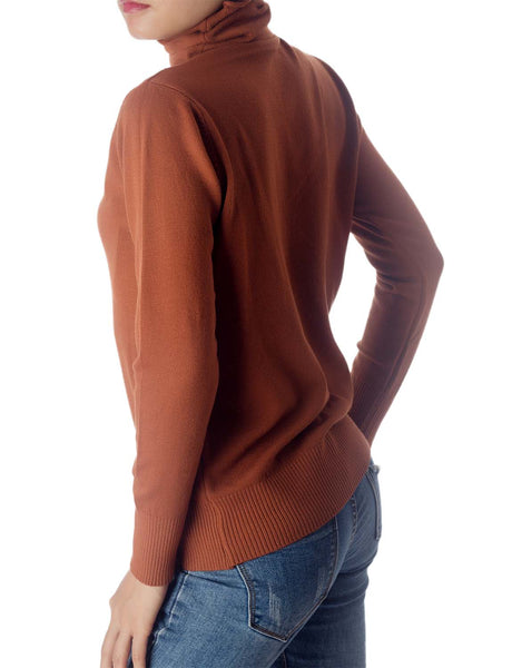 Women's Solid Color Lightweight Fashion Pullover Sweater Turtle Neck Tops