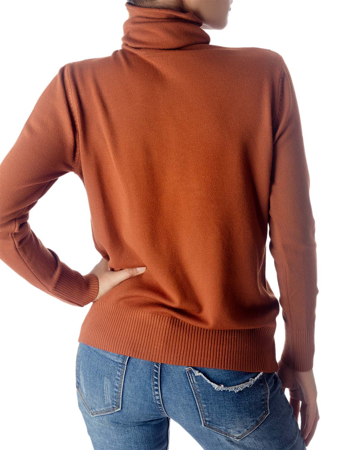 Women's Solid Color Lightweight Turtle Neck Tops Fashion Pullover Sweater