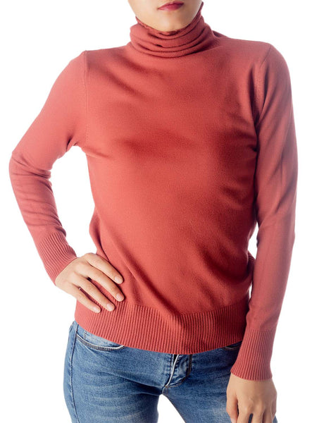 Women's Solid Color Lightweight Turtle Neck Tops Fashion Pullover Sweater