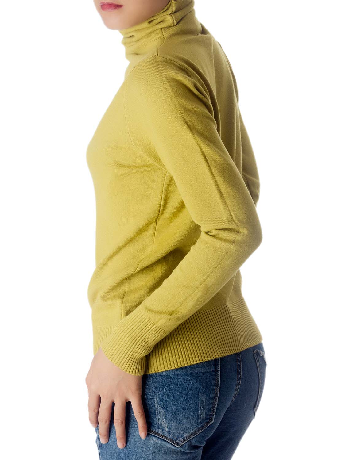 Women's Solid Color Lightweight Turtle Neck Tops Fashion Pullover Sweater