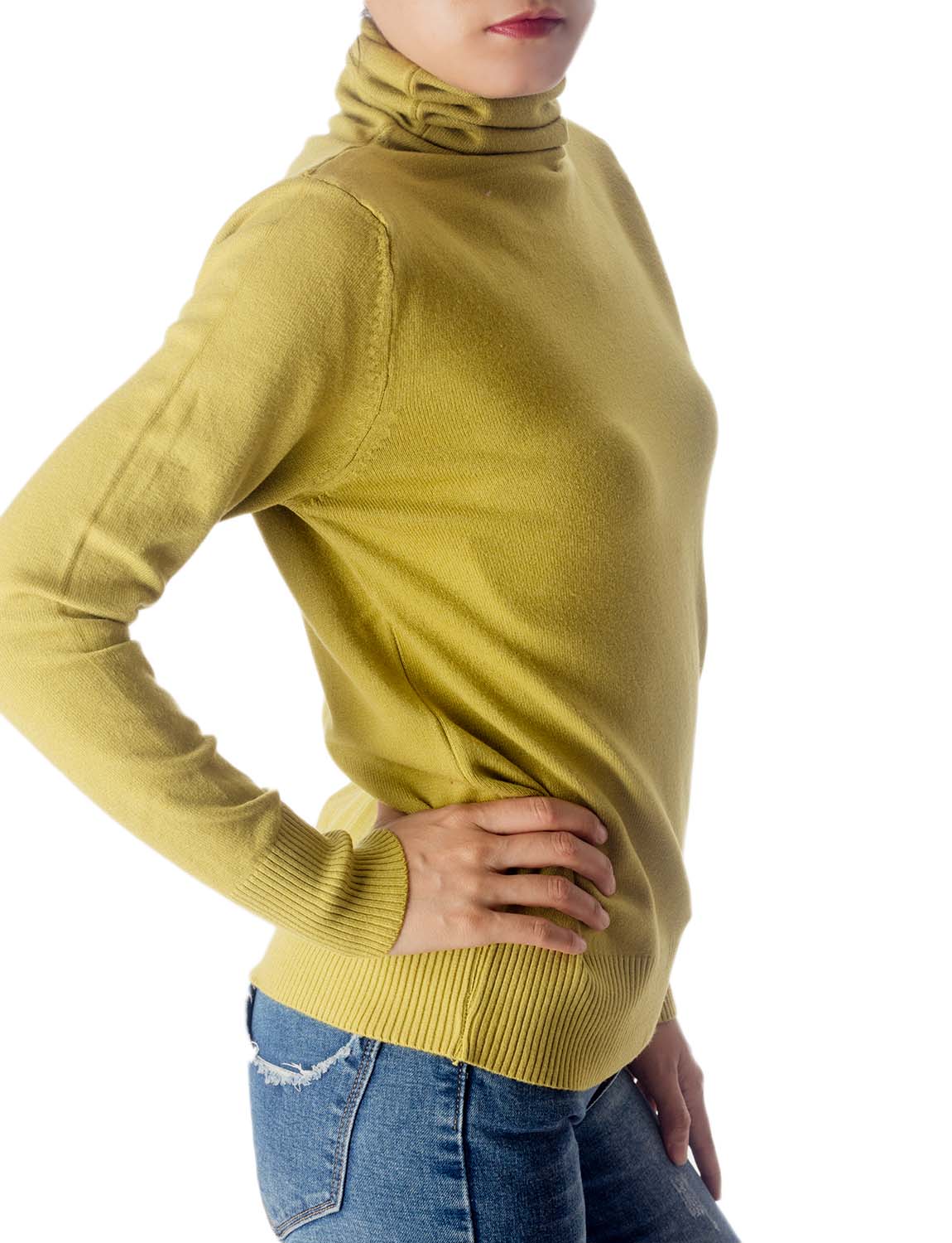 Women's Solid Color Lightweight Turtle Neck Tops Fashion Pullover Sweater