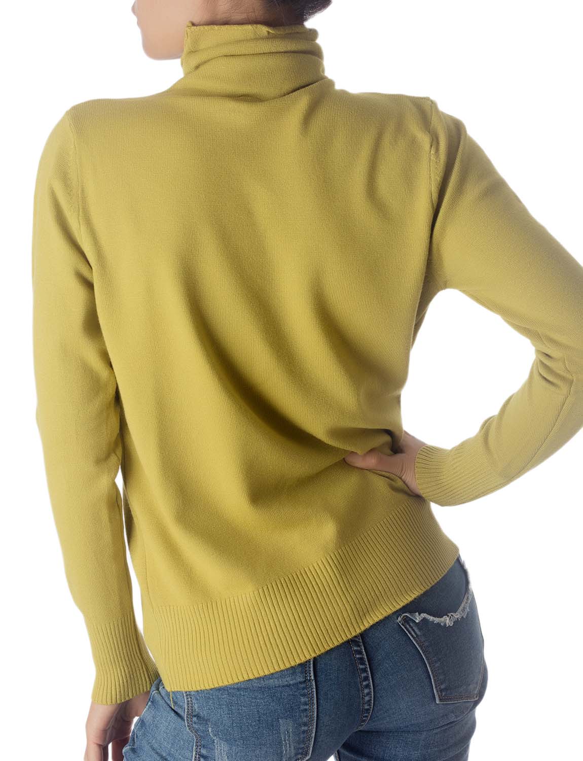 Women's Solid Color Lightweight Turtle Neck Tops Fashion Pullover Sweater