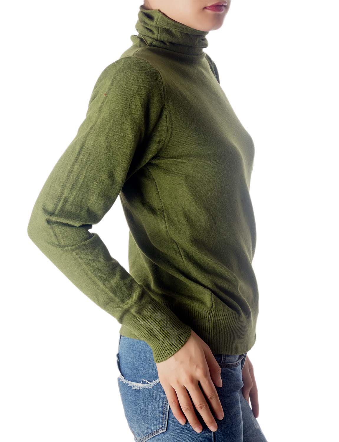 Women's Solid Color Lightweight Fashion Pullover Sweater Turtle Neck Tops