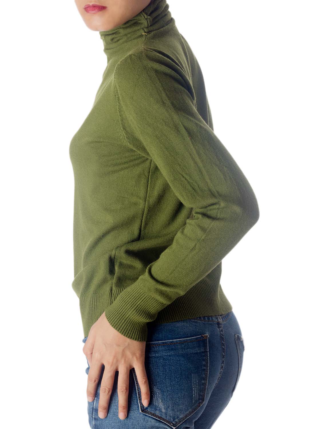 Women's Solid Color Lightweight Turtle Neck Tops Fashion Pullover Sweater