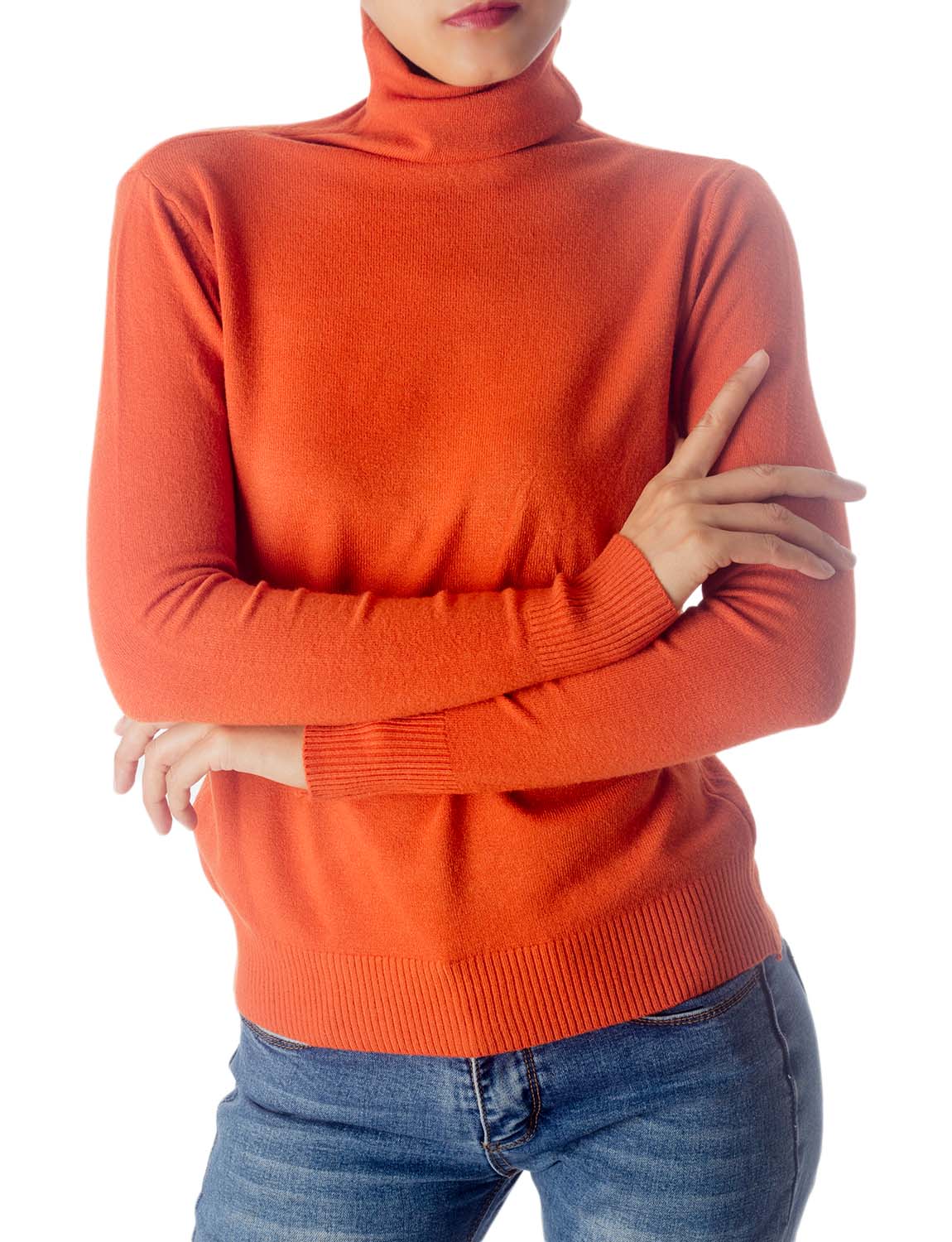 Women's Solid Color Lightweight Turtle Neck Tops Fashion Pullover Sweater
