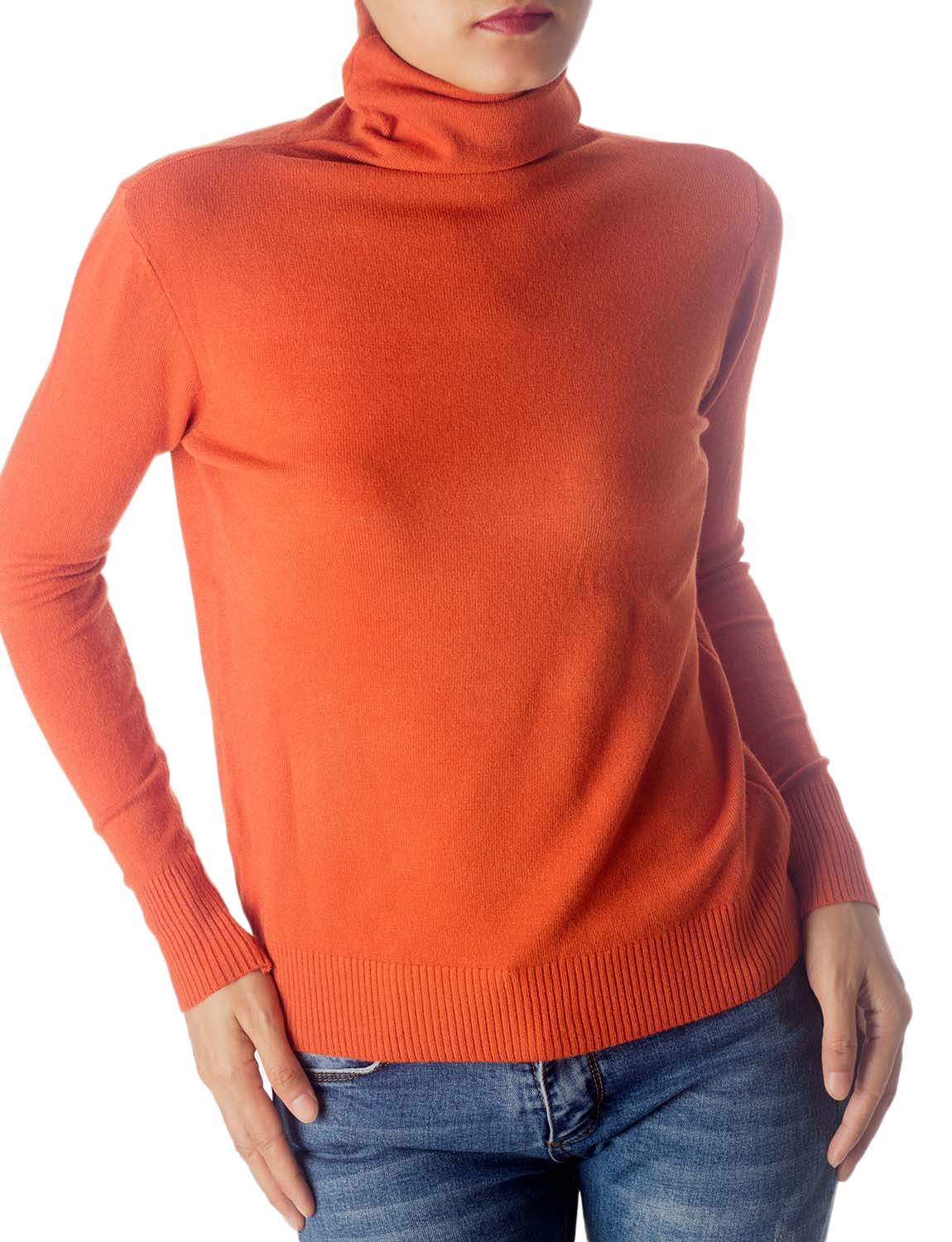 Women's Solid Color Lightweight Turtle Neck Tops Fashion Pullover Sweater