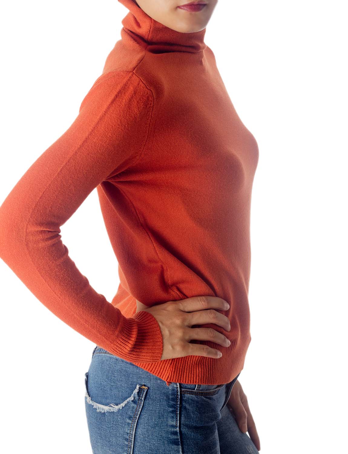 Women's Solid Color Lightweight Turtle Neck Tops Fashion Pullover Sweater