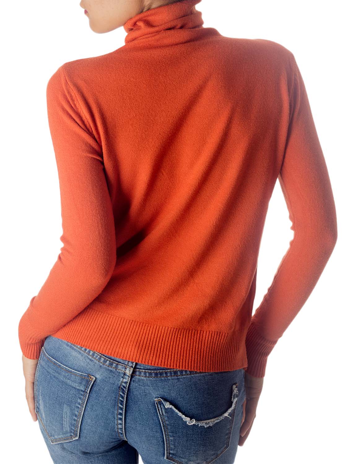 Women's Solid Color Lightweight Turtle Neck Tops Fashion Pullover Sweater