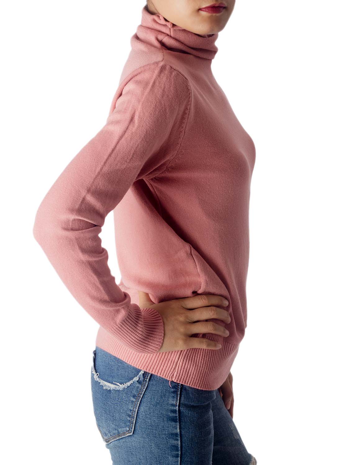 Women's Solid Color Lightweight Turtle Neck Tops Fashion Pullover Sweater