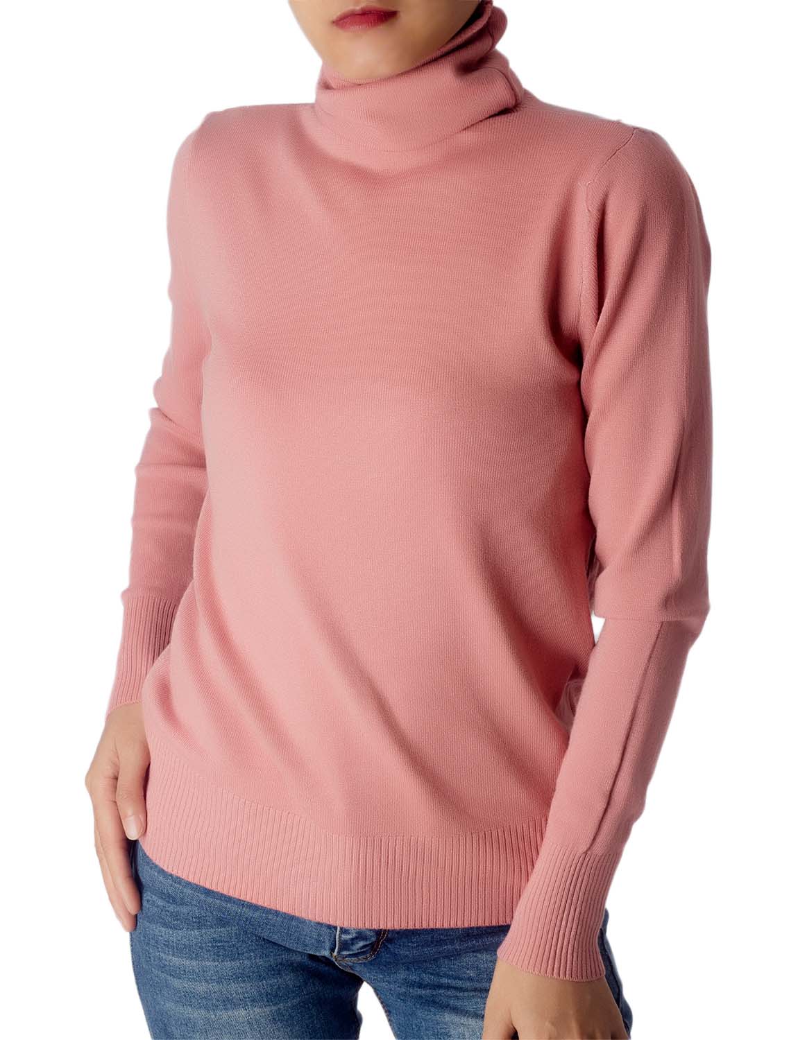 Women's Solid Color Lightweight Turtle Neck Tops Fashion Pullover Sweater