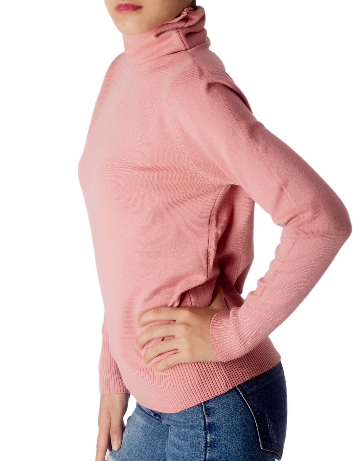 Women's Solid Color Lightweight Turtle Neck Tops Fashion Pullover Sweater