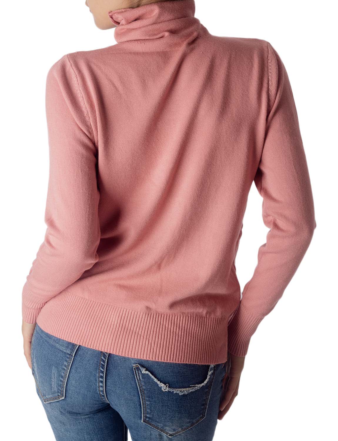 Women's Solid Color Lightweight Turtle Neck Tops Fashion Pullover Sweater