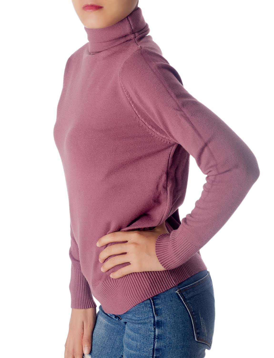 Women's Solid Color Lightweight Turtle Neck Tops Fashion Pullover Sweater