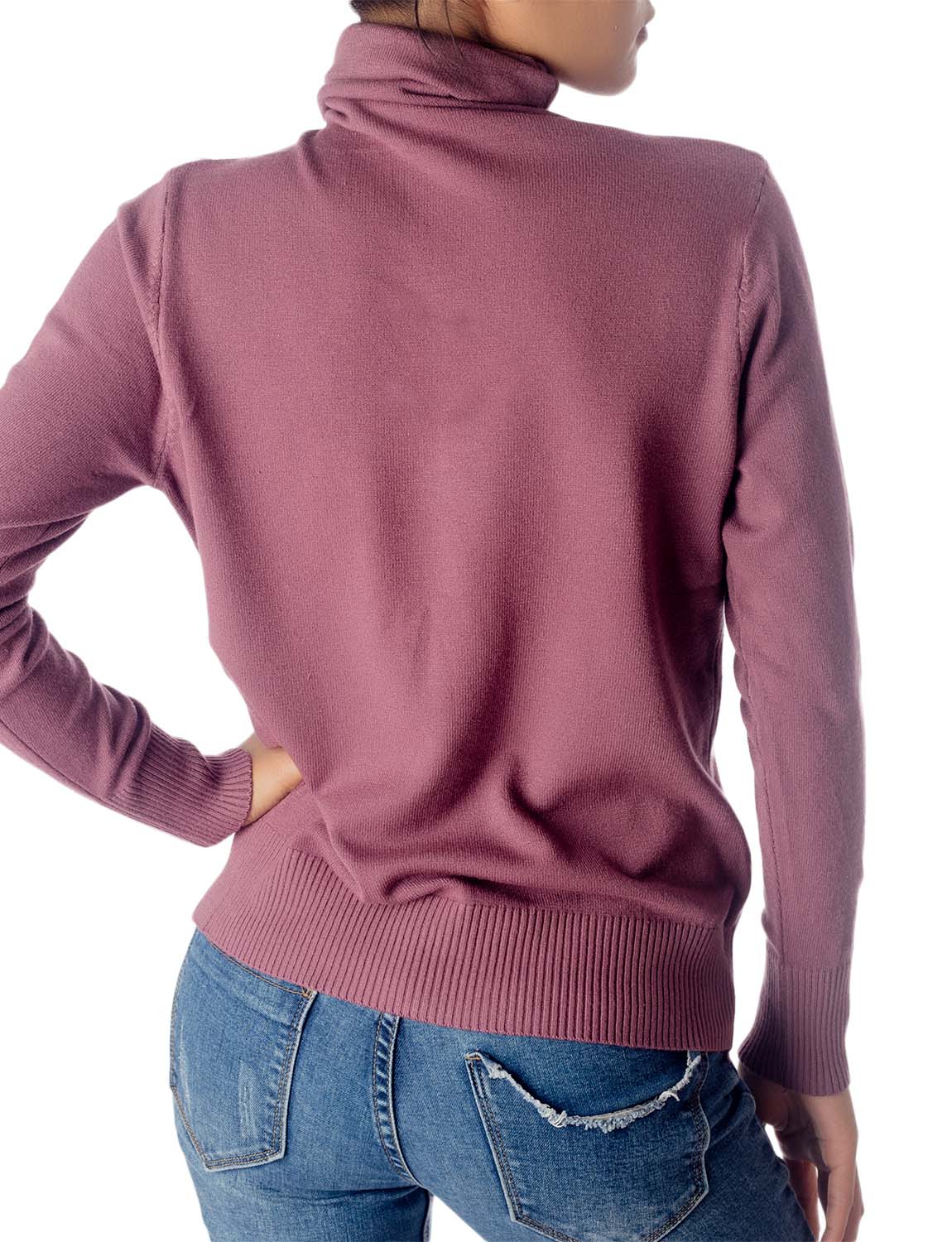 Women's Solid Color Lightweight Turtle Neck Tops Fashion Pullover Sweater