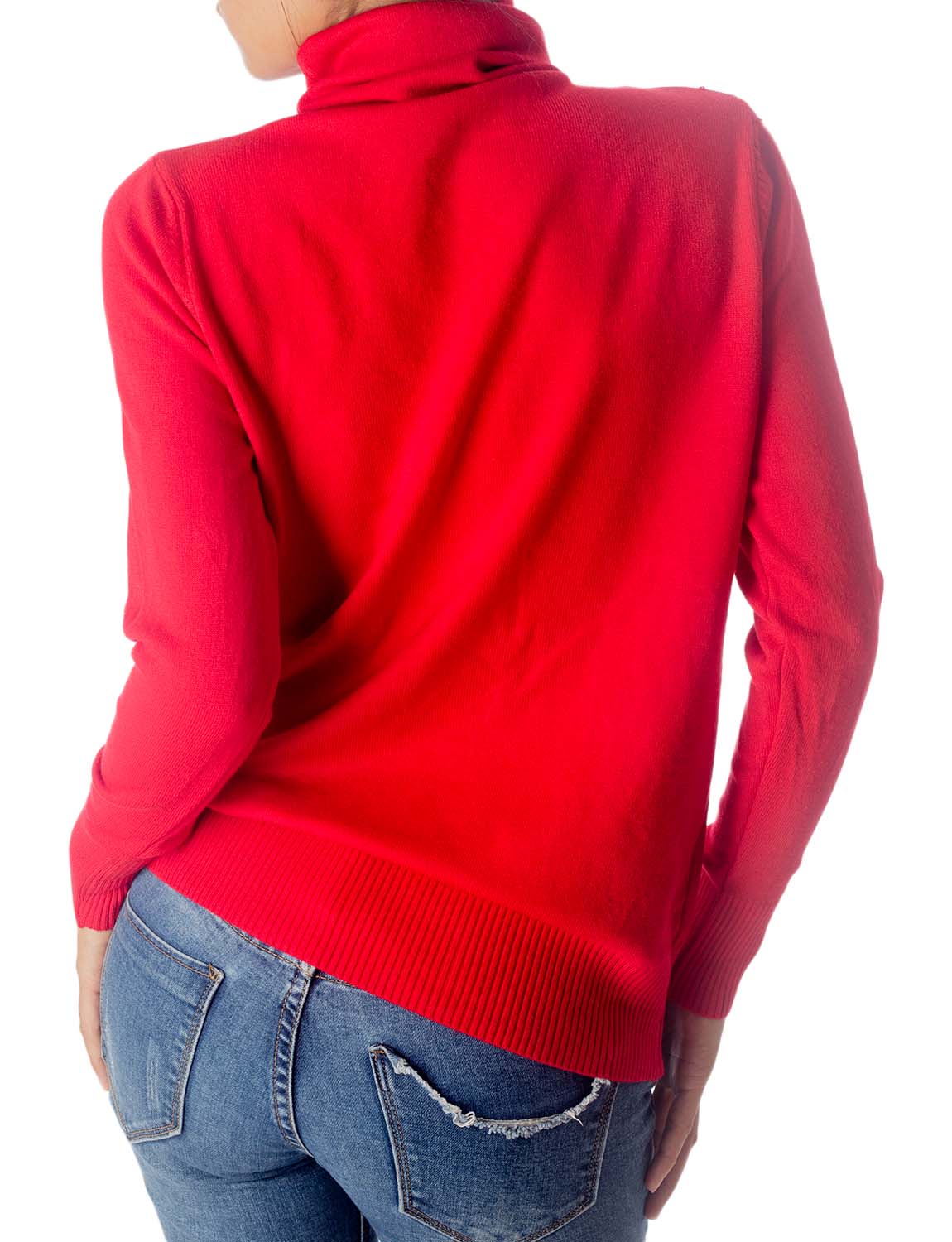 Women's Solid Color Lightweight Turtle Neck Tops Fashion Pullover Sweater