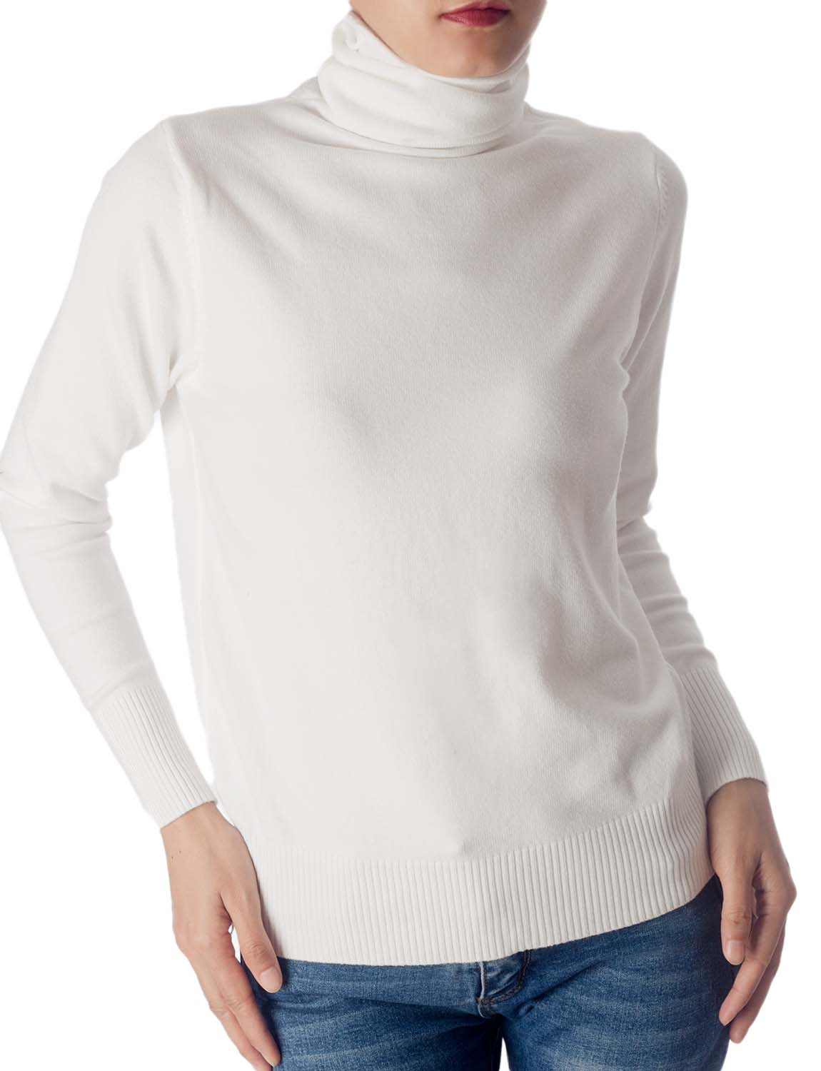 Women's Solid Color Lightweight Turtle Neck Tops Fashion Pullover Sweater