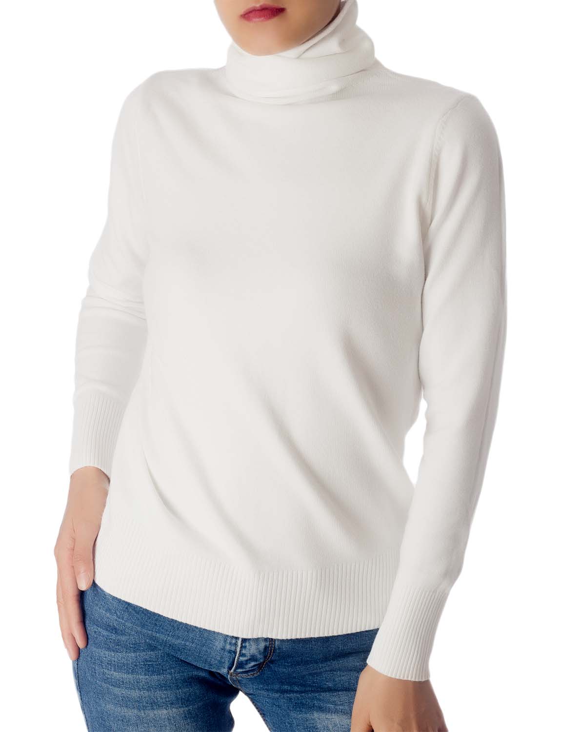 Women's Solid Color Lightweight Turtle Neck Tops Fashion Pullover Sweater