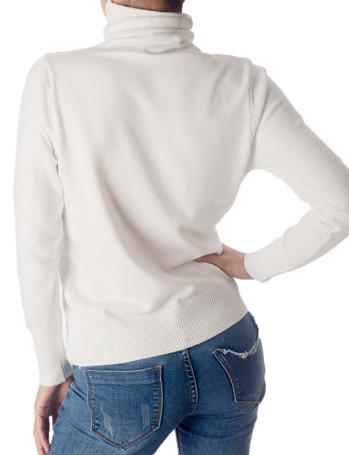 Women's Solid Color Lightweight Turtle Neck Tops Fashion Pullover Sweater
