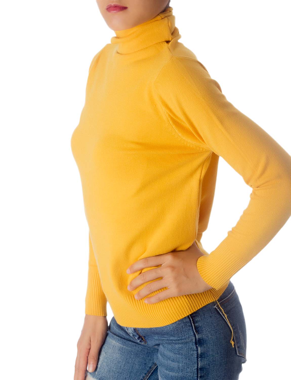Women's Solid Color Lightweight Turtle Neck Tops Fashion Pullover Sweater
