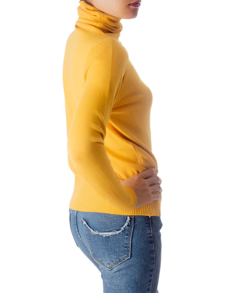 Women's Solid Color Lightweight Turtle Neck Tops Fashion Pullover Sweater