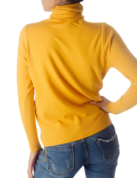Women's Solid Color Lightweight Turtle Neck Tops Fashion Pullover Sweater