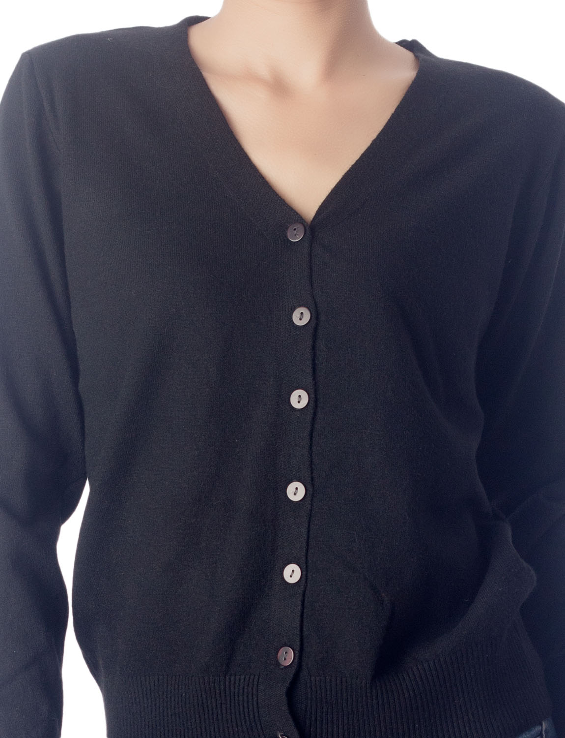 Women's Fashion Button V-neck Sweater Ladys Lightweight Cardigan