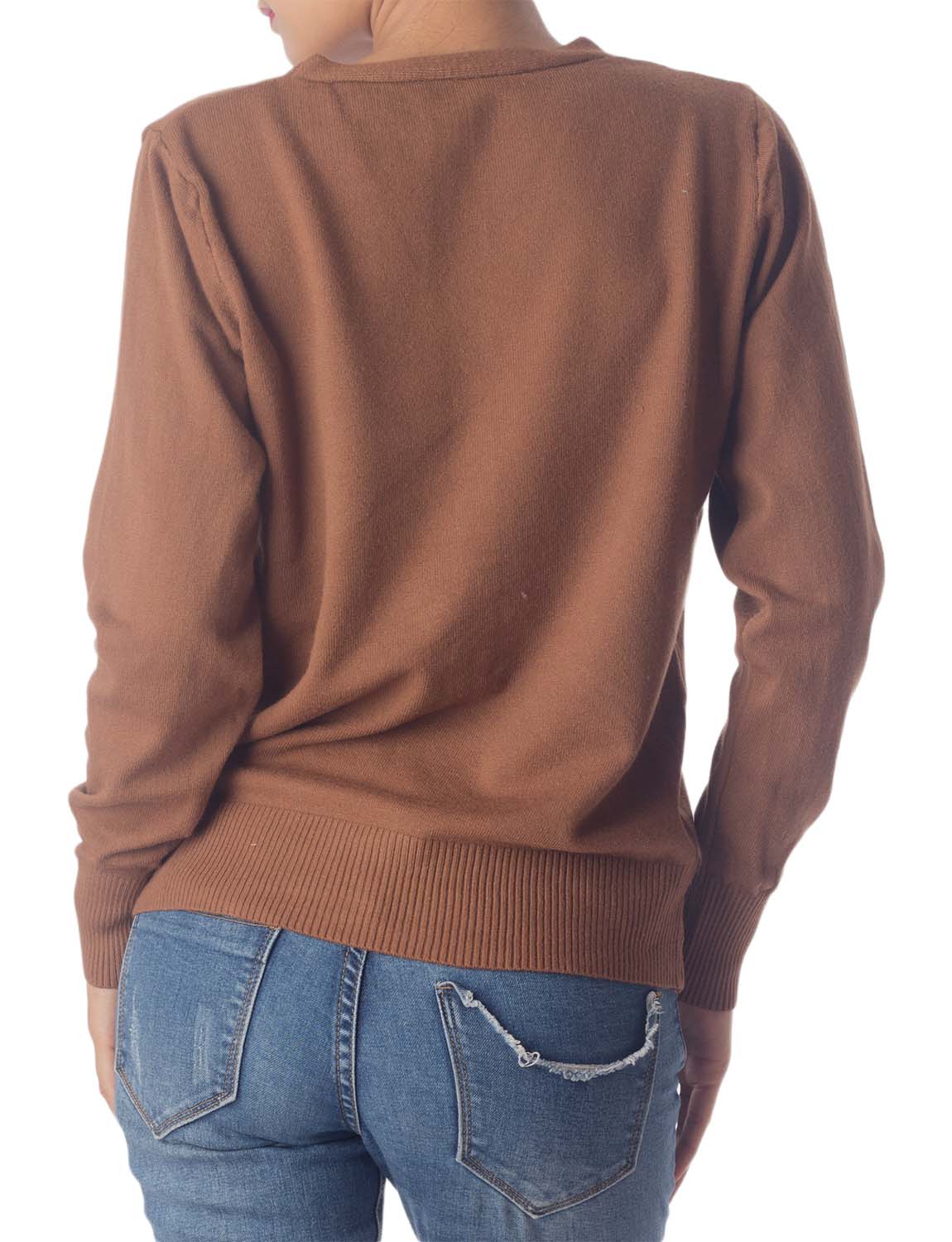 Women's Fashion Button V-neck Sweater Ladys Lightweight Cardigan