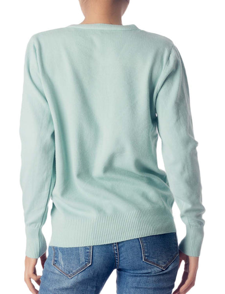 Women's Fashion Button V-neck Sweater Ladys Lightweight Cardigan