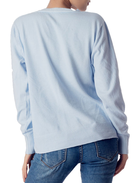 Women's Fashion Button V-neck Sweater Ladys Lightweight Cardigan