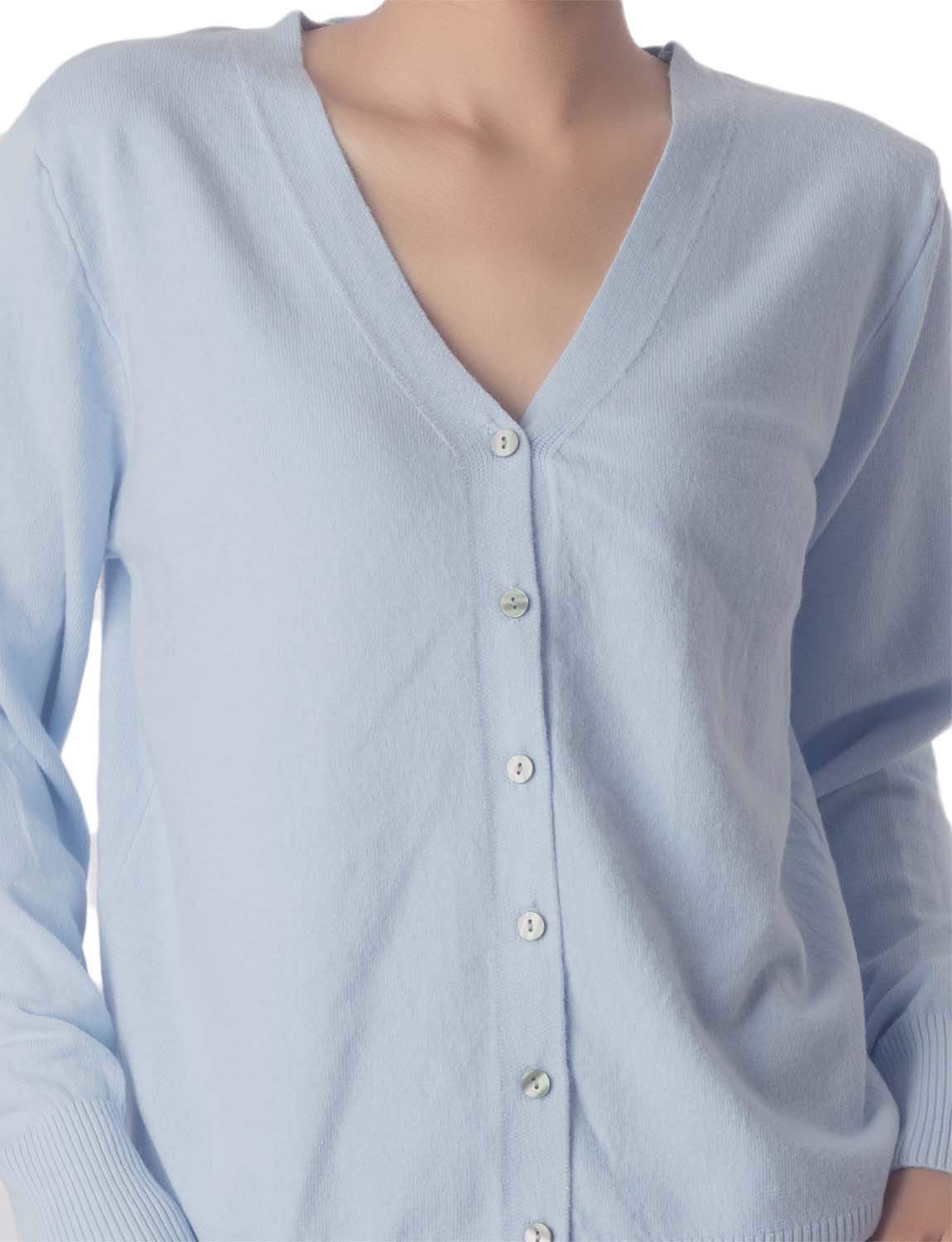 Women's Fashion Button V-neck Sweater Ladys Lightweight Cardigan
