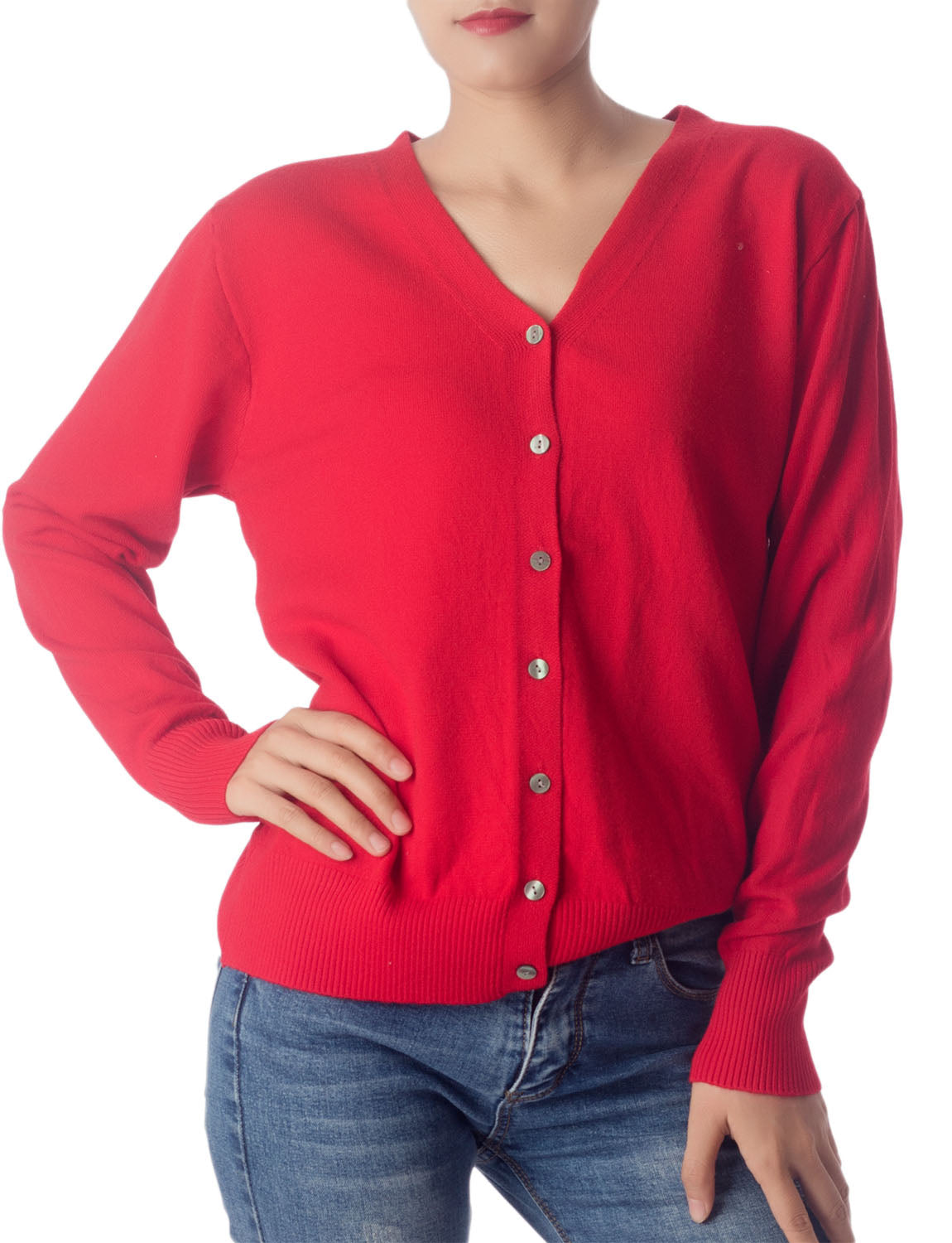Women's Fashion Button Up Open Front Sweater Ladys Lightweight Cardigan