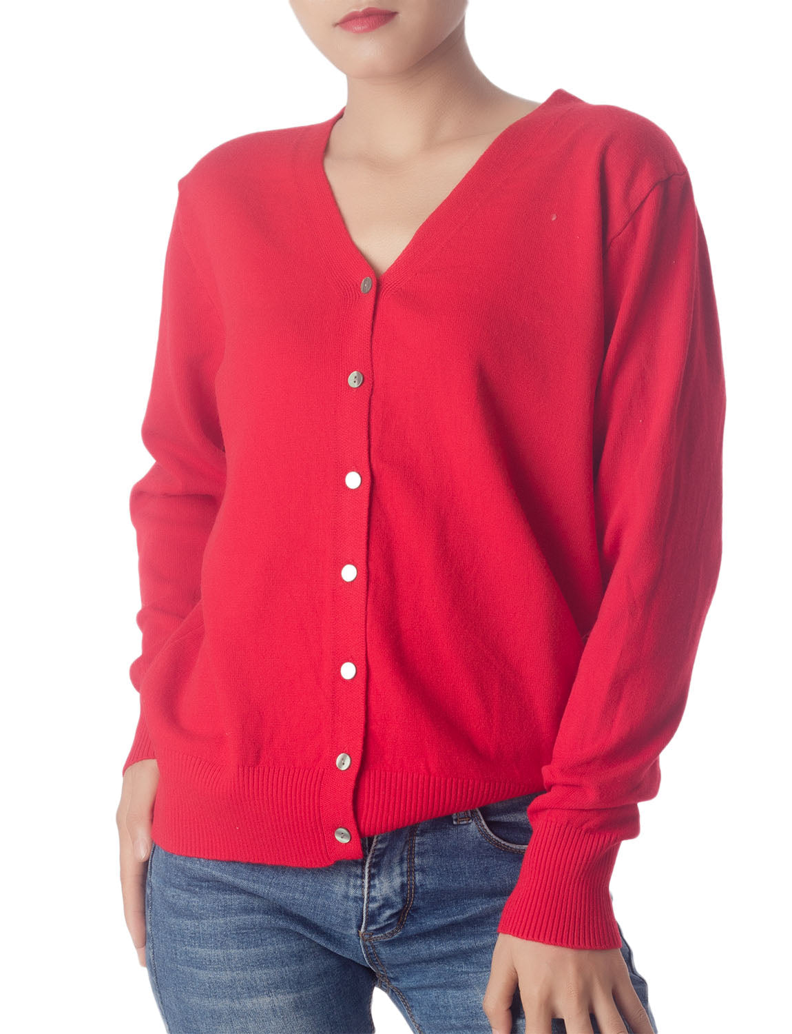 Women's Fashion Button Up Open Front Sweater Ladys Lightweight Cardigan