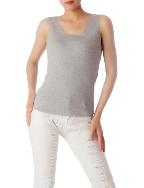Women's Stretchy Solid Color Lightweight Sleeveless Vest Tank Top Cami
