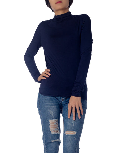 Women's Tops Turtleneck Slim Fit Long Sleeve High Neck Cozy Silky Henley