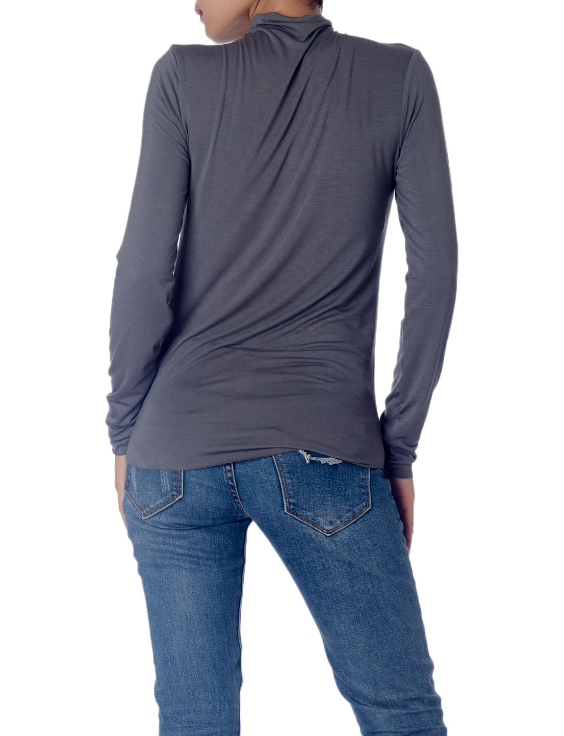 Women's Tops Turtleneck Slim Fit Long Sleeve High Neck Cozy Silky Henley