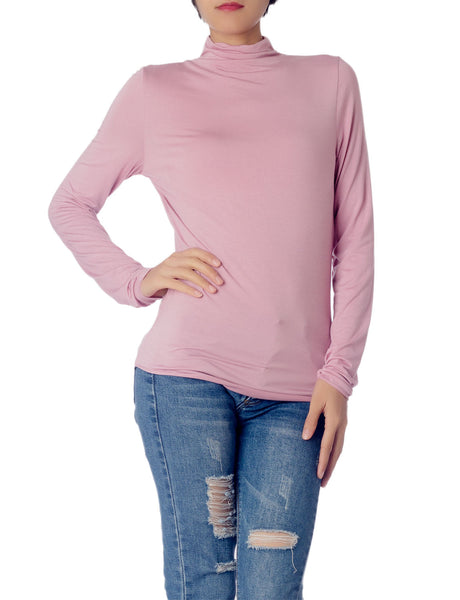 Women's Tops Turtleneck Slim Fit Long Sleeve High Neck Cozy Silky Henley