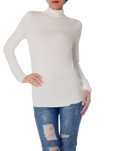 Women's Tops Turtleneck Slim Fit Long Sleeve High Neck Cozy Silky Henley