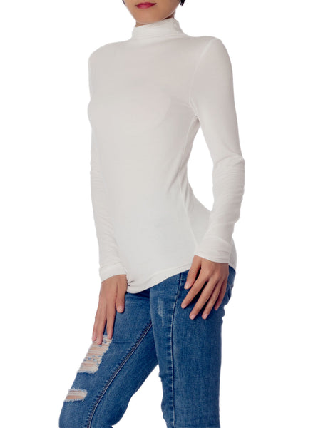 Women's Tops Turtleneck Slim Fit Long Sleeve High Neck Cozy Silky Henley