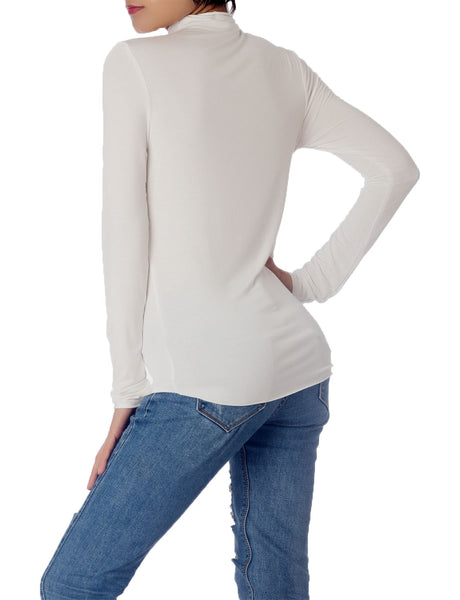 Women's Tops Turtleneck Slim Fit Long Sleeve High Neck Cozy Silky Henley